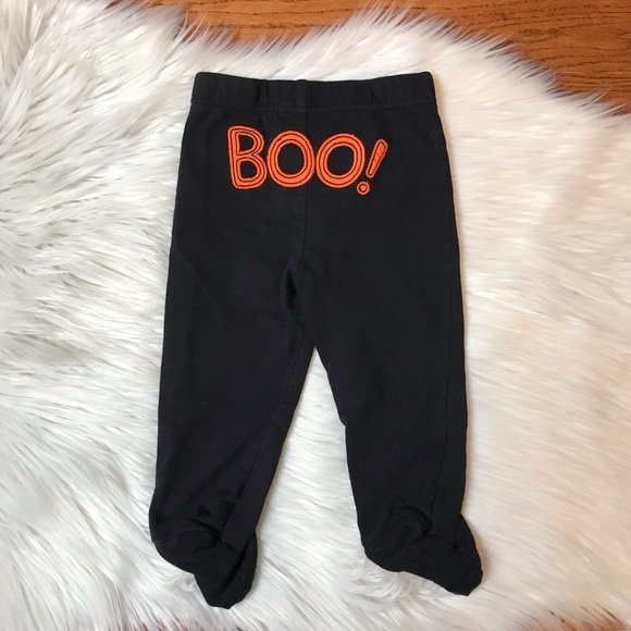Halloween Black Footed Pants Ghost Feet Boo Bottom - Picture 2 of 6